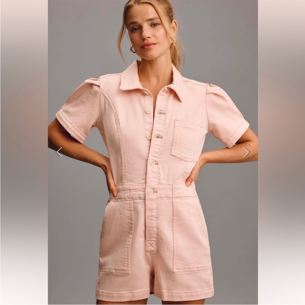 Anthropologie The Kit Utility Romper by Pilcro